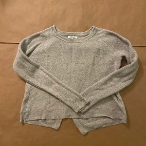 Madewell heather gray sz S open back sweater.